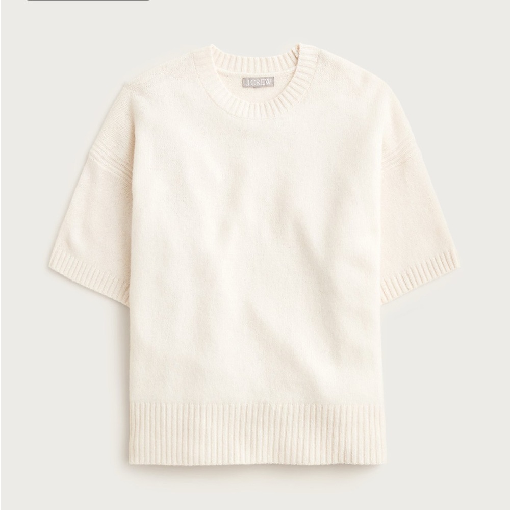 J. Crew Women's Soft Cream Crew Neck Sweater